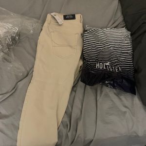 Mens Hollister CREAM SLIM TAPER JEANS